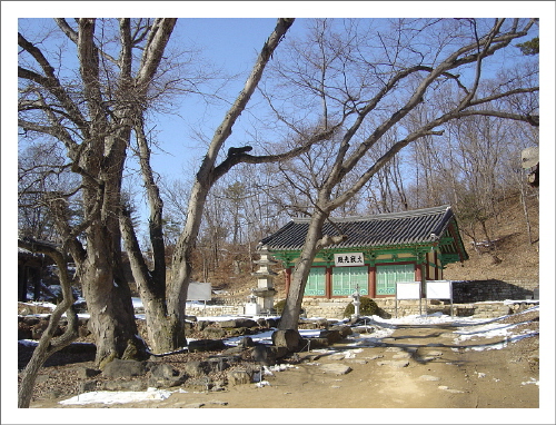 도피안사 정경, 대적광전 앞엔 '촌스런' 삼층석탑이 있고 그 안에는 '촌스런' 철조비로자나좌불상이 모셔져 있다 